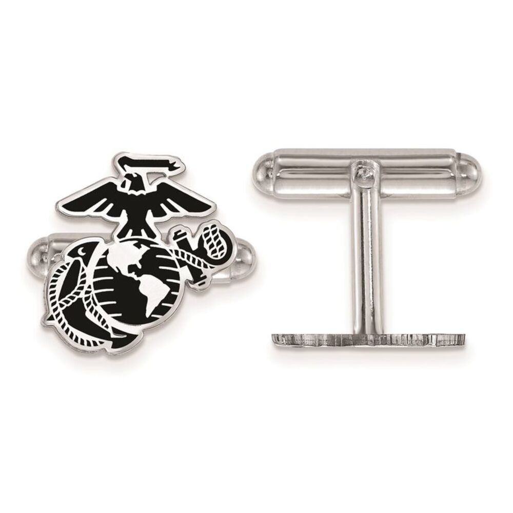 Sterling Silver U.S. Marine Corps Epoxied Cuff Links